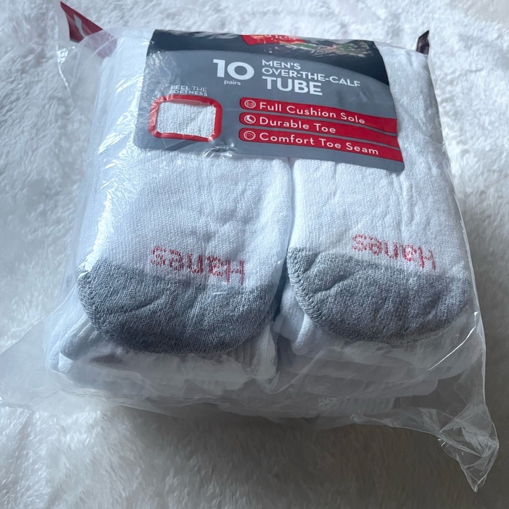 Hanes Over The calf Tube men Socks 10 pairs size 6-14